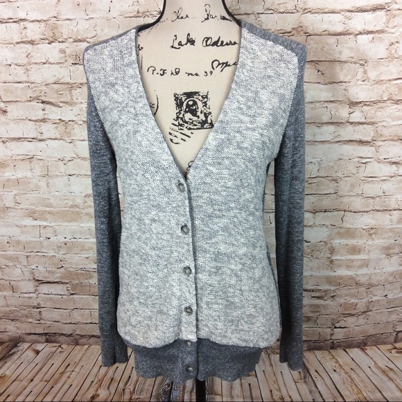 LOFT Sweaters - Loft Grey Two Tone Sparkle Cardigan Sweater S